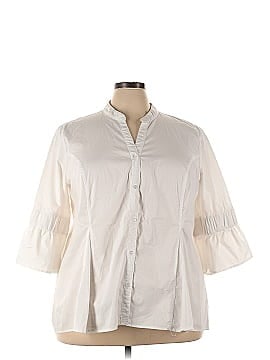 NY Collection 3/4 Sleeve Button-Down Shirt (view 1)