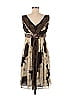 Adrianna Papell 100% Silk Baroque Print Brown Casual Dress Size 8 - photo 2