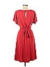 Ann Taylor 100% Polyester Solid Red Casual Dress Size 6 - photo 2