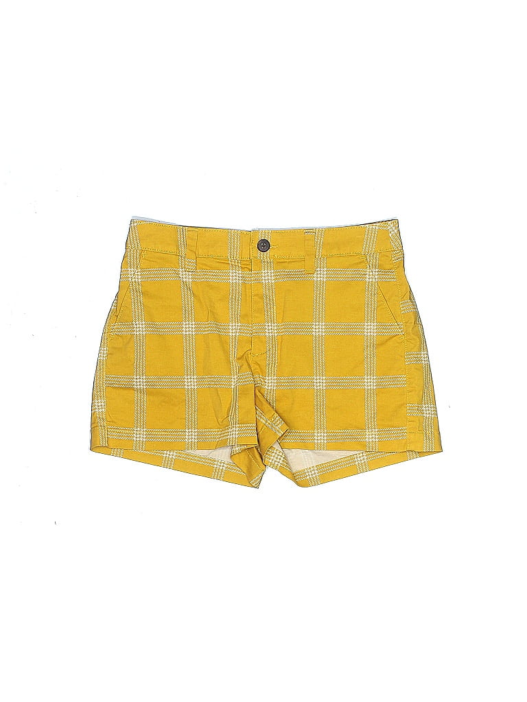 A New Day Argyle Checkered-gingham Grid Plaid Yellow Shorts Size 4 - photo 1