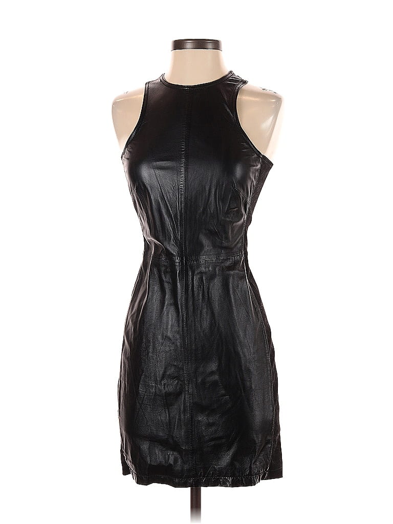 Muubaa 100% Leather Black Casual Dress Size 4 - photo 1