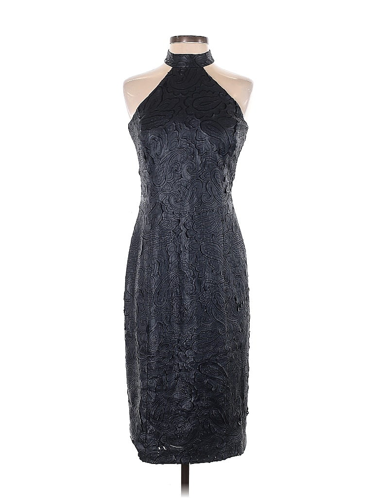 W by Worth Jacquard Damask Brocade Black Casual Dress Size 4 - photo 1