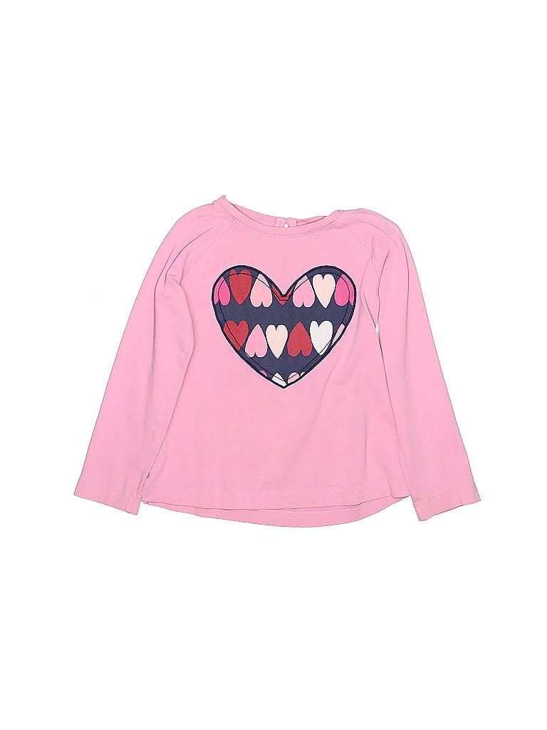 Gymboree 100% Cotton Hearts Pink Long Sleeve Blouse Size 4T - 5T - photo 1