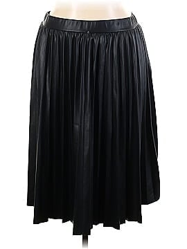 Adrienne Landau Onyx Faux Leather Skirt (view 1)