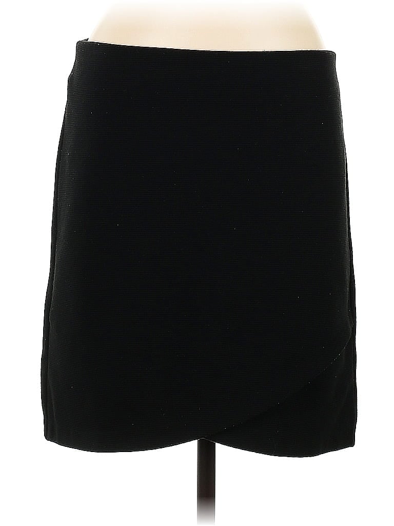 Ann Taylor LOFT Solid Black Casual Skirt Size M - photo 1