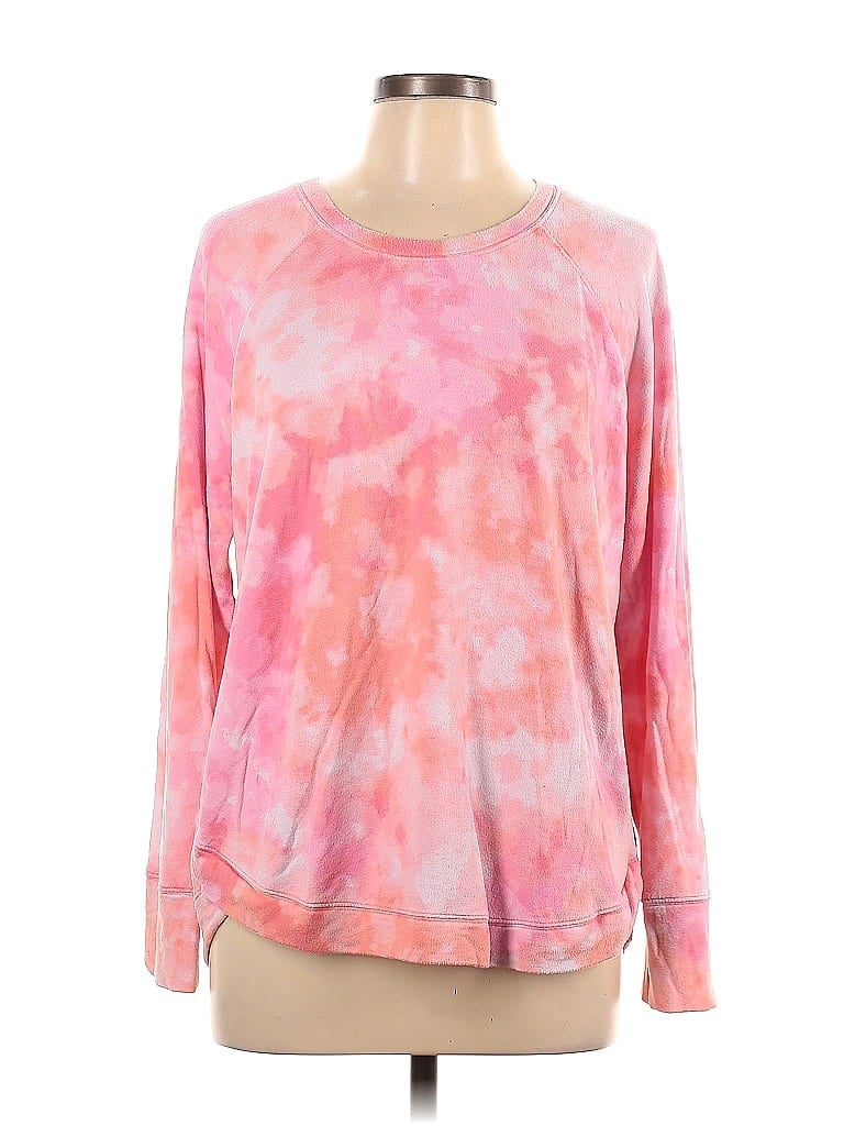 Athleta Acid Wash Print Tie-dye Pink Sweatshirt Size XL - photo 1