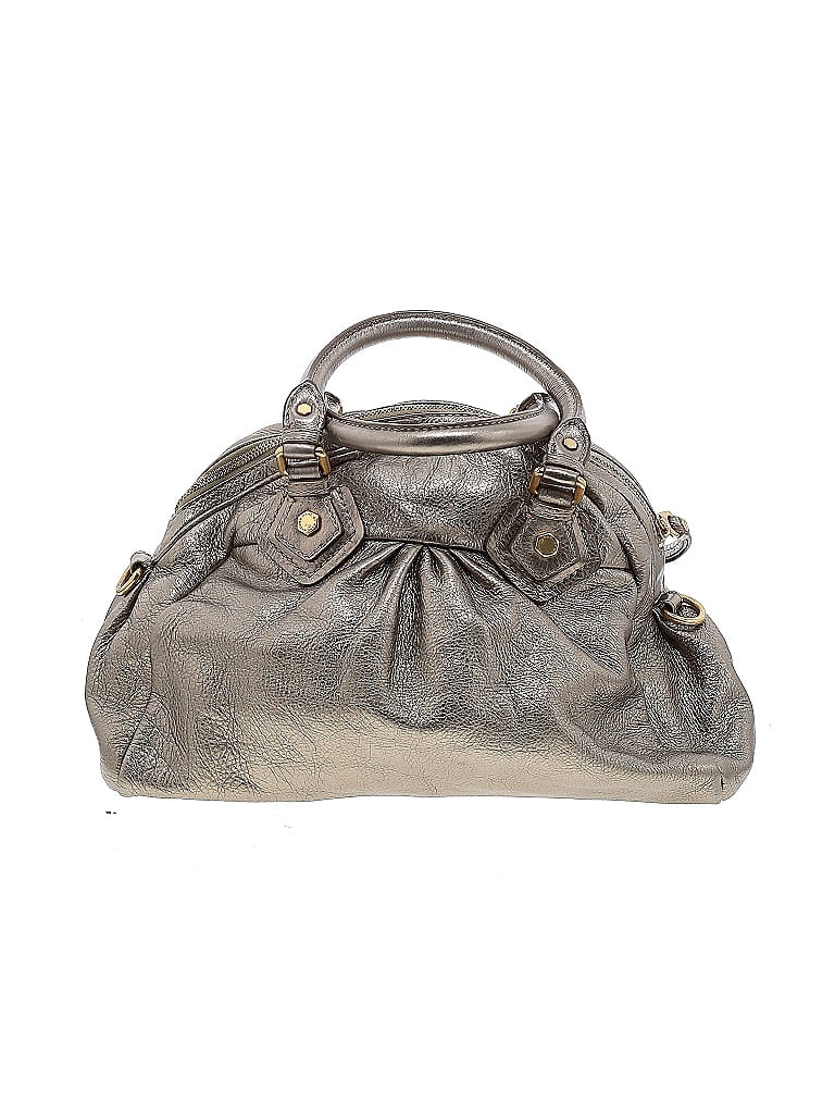 Marc by Marc Jacobs 100% Leather Marled Acid Wash Print Gray Leather Satchel One Size - photo 1