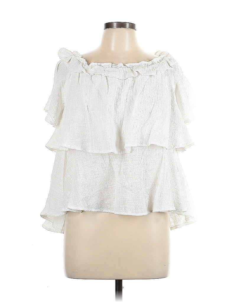 Favlux fashion 100% Cotton White Short Sleeve Top Size L - photo 1
