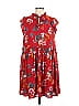 Ann Taylor LOFT 100% Polyester Floral Motif Red Casual Dress Size L - photo 1