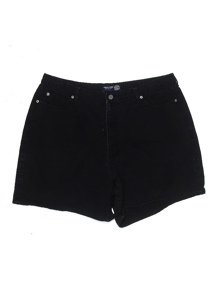 Venezia 100% Cotton Solid Black Denim Shorts Size 22 (Plus) - photo 1