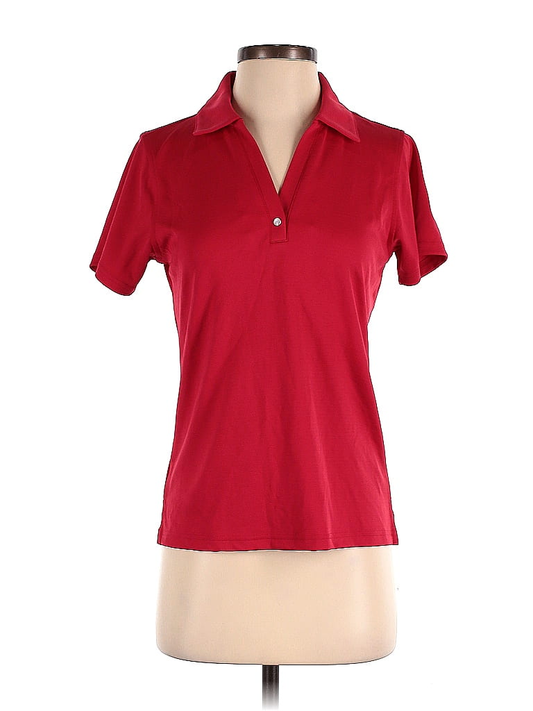 Pebble Beach 100% Polyester Red Short Sleeve Polo Size S - photo 1