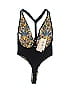 Maaji Jacquard Solid Hearts Graphic Color Block Black One Piece Swimsuit Size M - photo 2