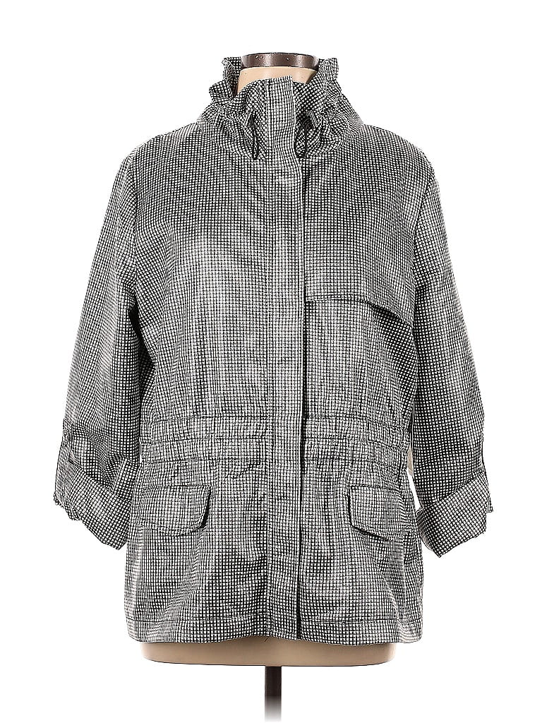 Erin London Grid Gray Jacket Size L - photo 1