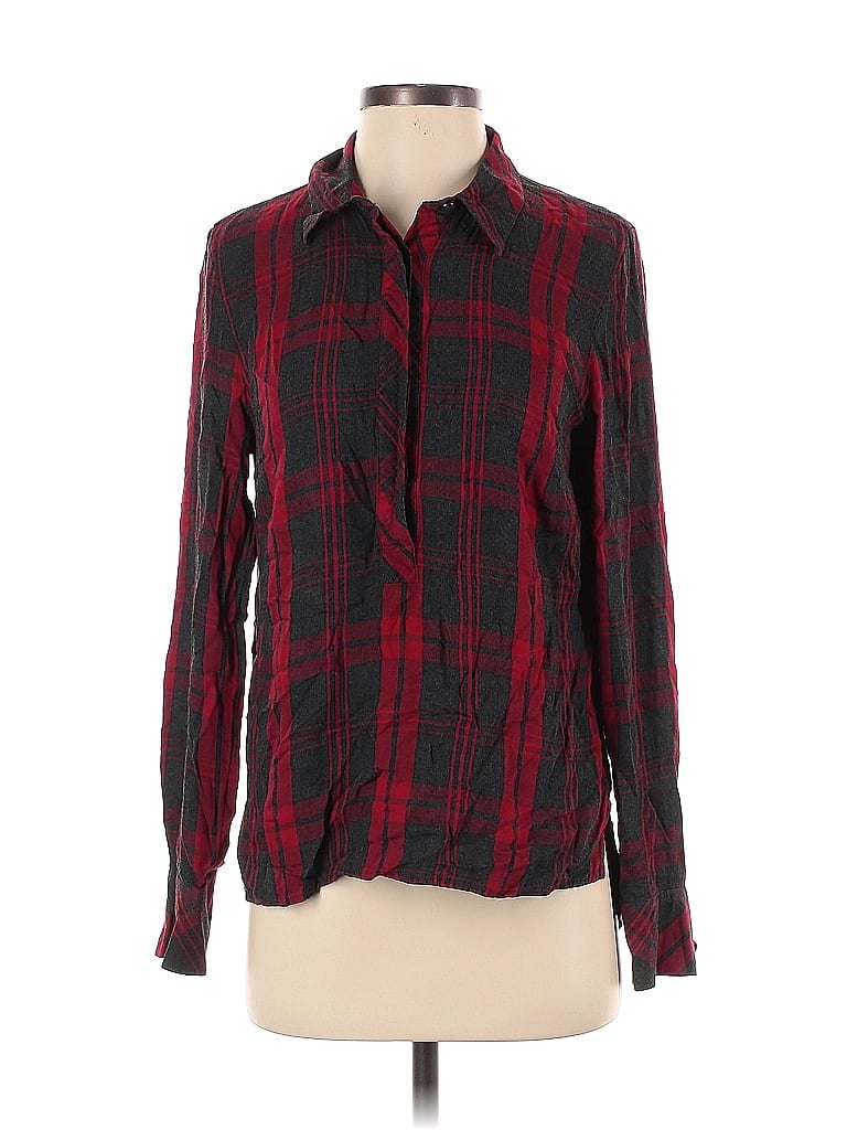 Pre-owned Cabi Long Sleeve Button Down Shirt In Burgundy