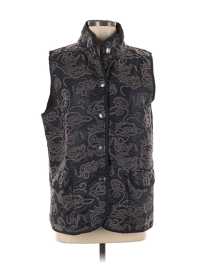 Focus 100% Polyester Paisley Black Vest Size L - photo 1