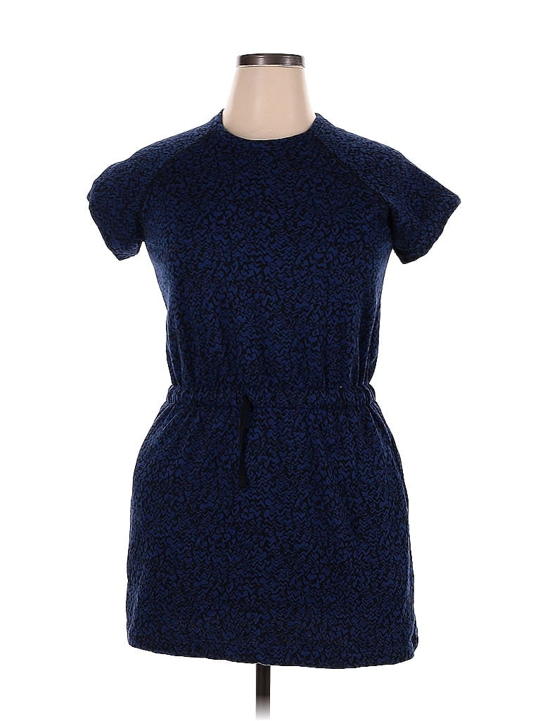 Zella Jacquard Marled Leopard Print Blue Casual Dress Size XL - photo 1