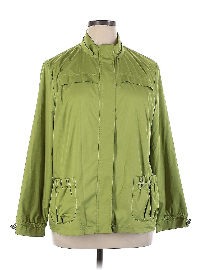 Zenergy by Chico's 100% Polyester Green Windbreaker Size XL (3) - photo 1