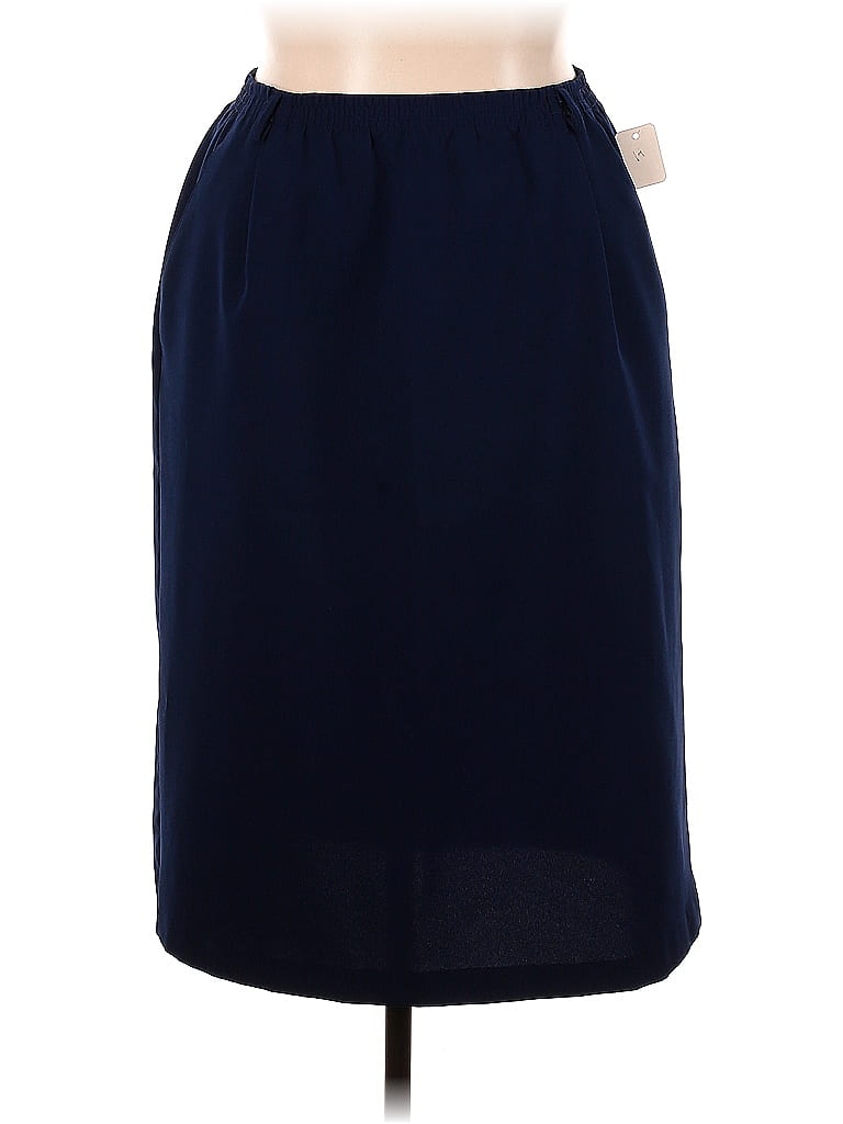 Blair 100 Polyester Solid Color Block Blue Formal Skirt Size 14 54