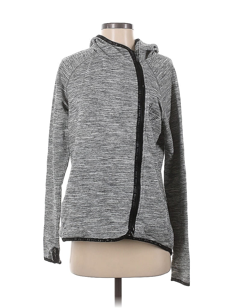 Pre-owned Victoria's Secret Pink Zip Up Hoodie In Gray