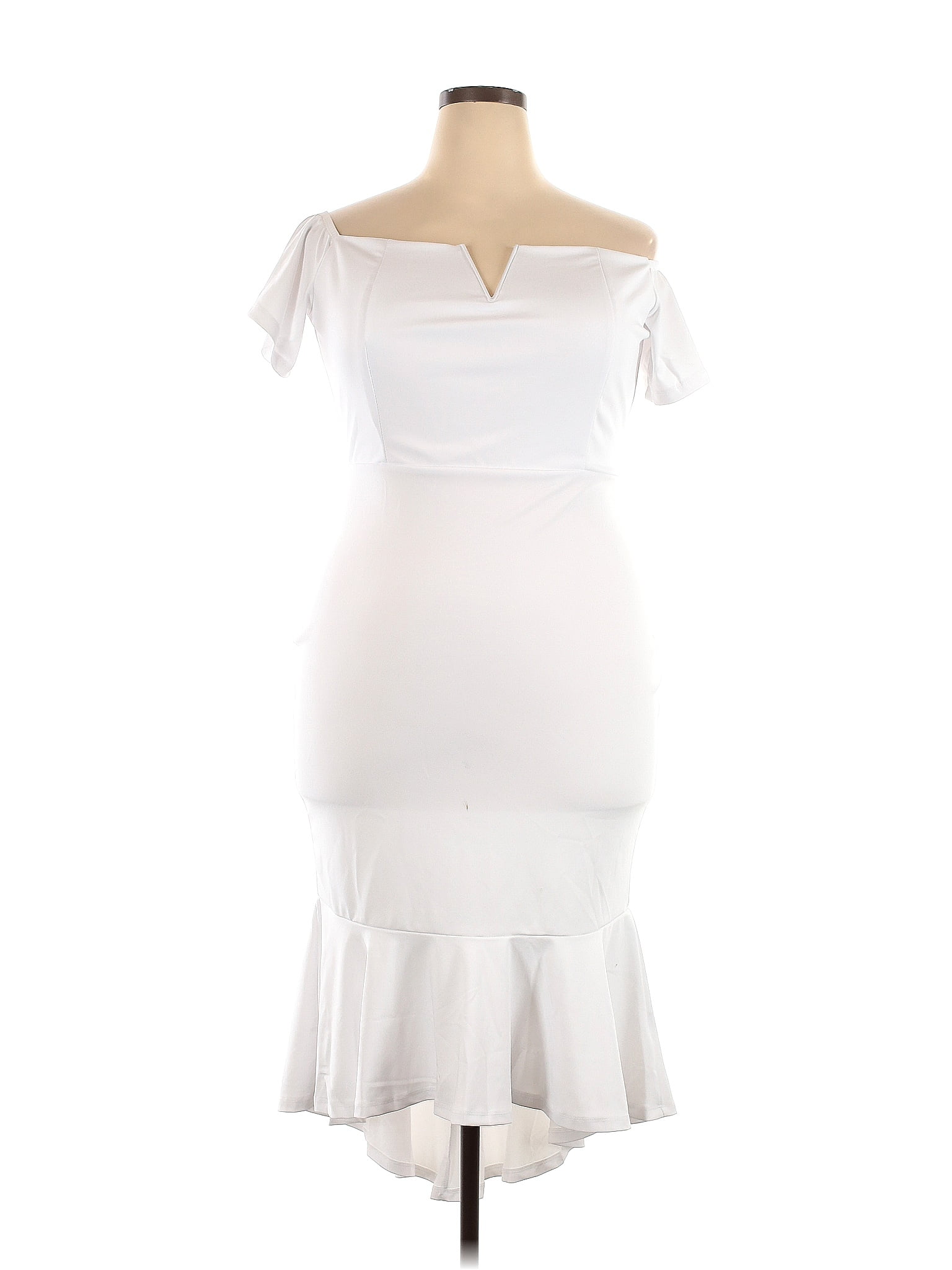 Unbranded White Cocktail Dress Size 2x Plus 50 Off Thredup