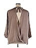 Hayden 100% Polyester Brown 3/4 Sleeve Blouse Size 1X - photo 2