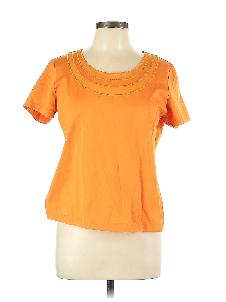 Escada 100% Baumwolle Orange Short Sleeve Top Size EU 42 / US 12 - photo 1