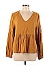 Gap 100% Cotton Gold Orange Long Sleeve Blouse Size L - photo 1