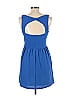 Candie's Solid Blue Casual Dress Size L - photo 2