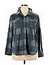 32 Degrees Plaid Teal Long Sleeve Blouse Size XL - photo 1