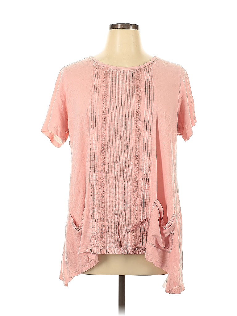 Logo By Lori Goldstein 100 Cotton Pink Short Sleeve Top Size 1x Plus