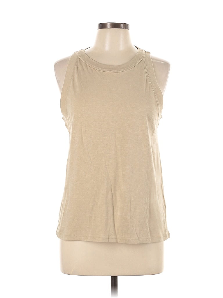 J.Crew 100% Cotton Tan Sleeveless T-Shirt Size L - photo 1