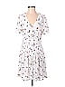 Madewell 100% Polyester Floral Motif Paint Splatter Print White Casual Dress Size 2 - photo 1