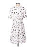 Madewell 100% Polyester Floral Motif Paint Splatter Print White Casual Dress Size 2 - photo 2