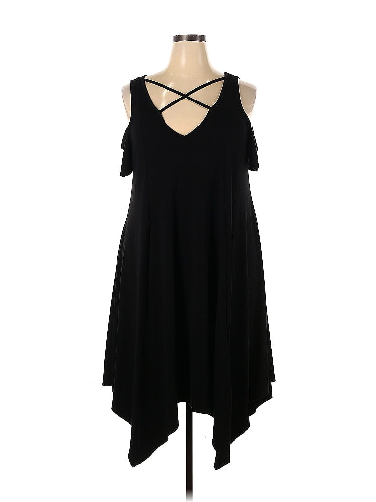 Torrid Solid Black Casual Dress Size 2X Plus (2) (Plus) - photo 1