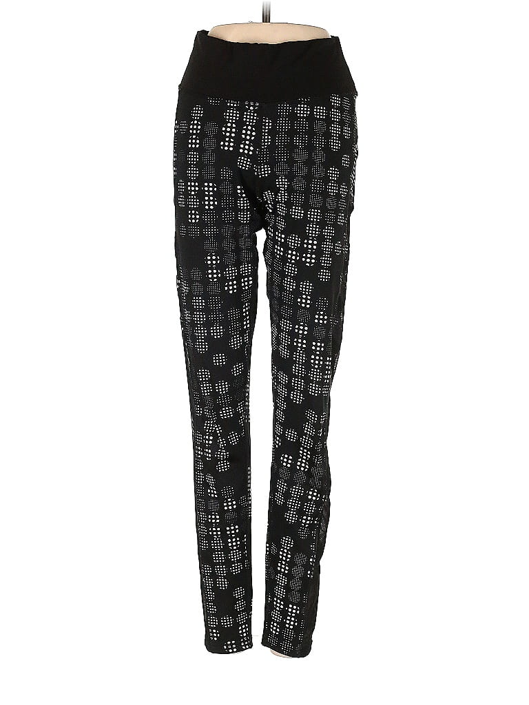 Pop Fit Houndstooth Jacquard Grid Graphic Black Active Pants Size S - photo 1