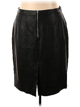Elvi Faux Leather Skirt (view 2)