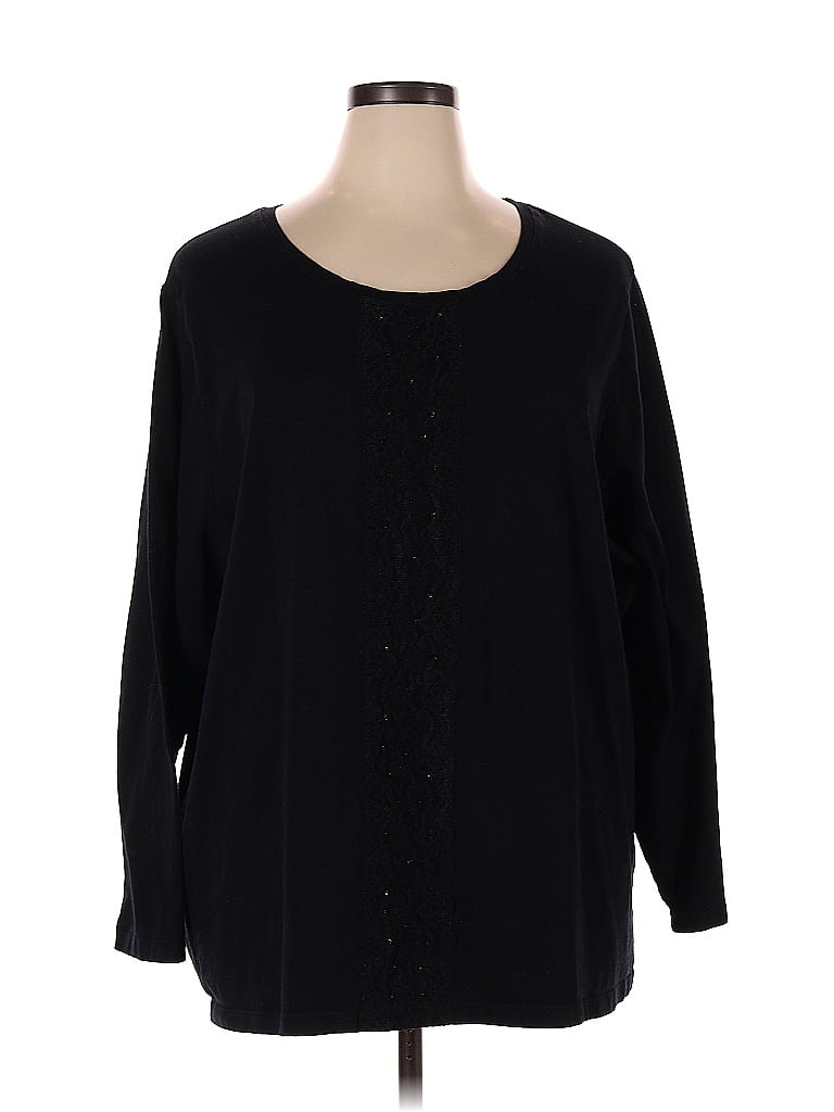 Catherines Black Long Sleeve Top Size 2X (Plus) - 58% off | ThredUp