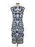 Vince Camuto Houndstooth Jacquard Floral Motif Tweed Baroque Print Brocade Graphic Blue Casual Dress Size 10 - photo 2