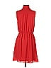 French Grey 100% Polyester Solid Red Casual Dress Size 1 - photo 2