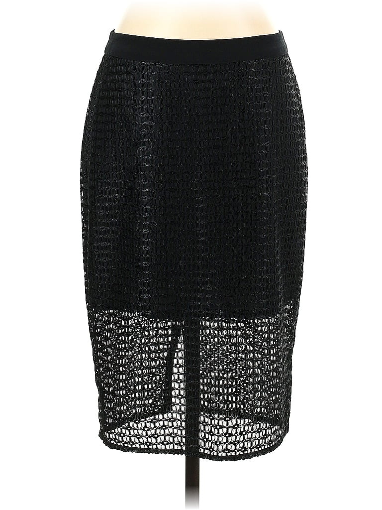 Trina Turk 100% Polyester Jacquard Grid Black Casual Skirt Size 4 - photo 1