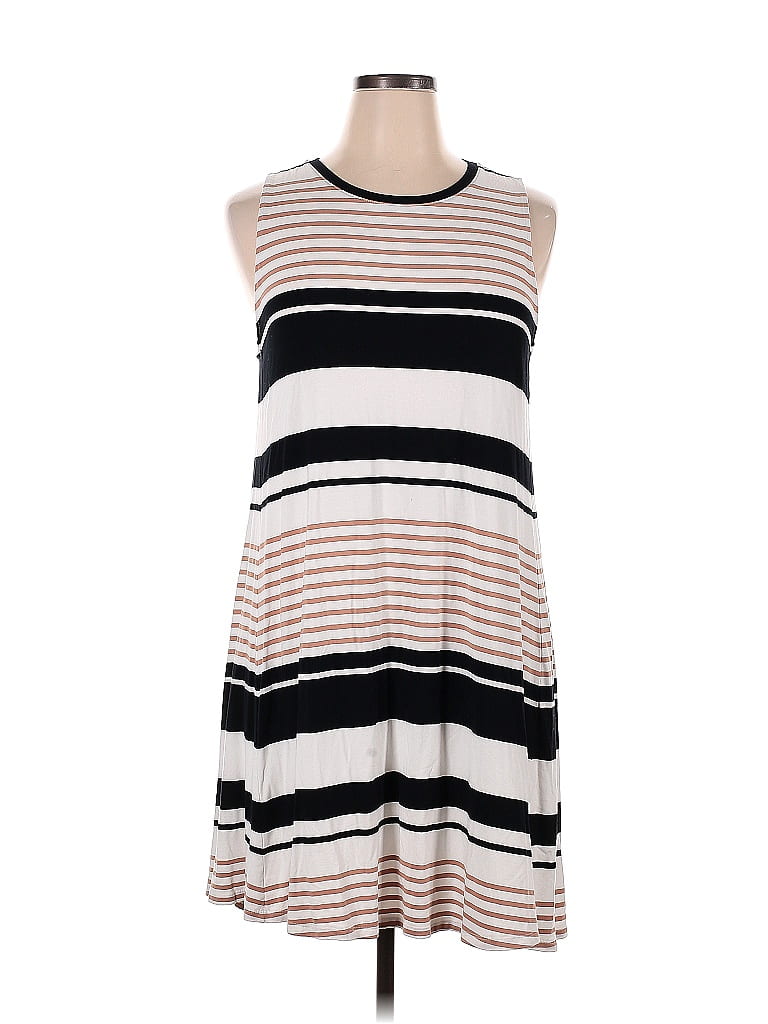 Ann Taylor LOFT Outlet Stripes Ivory Casual Dress Size XL - photo 1
