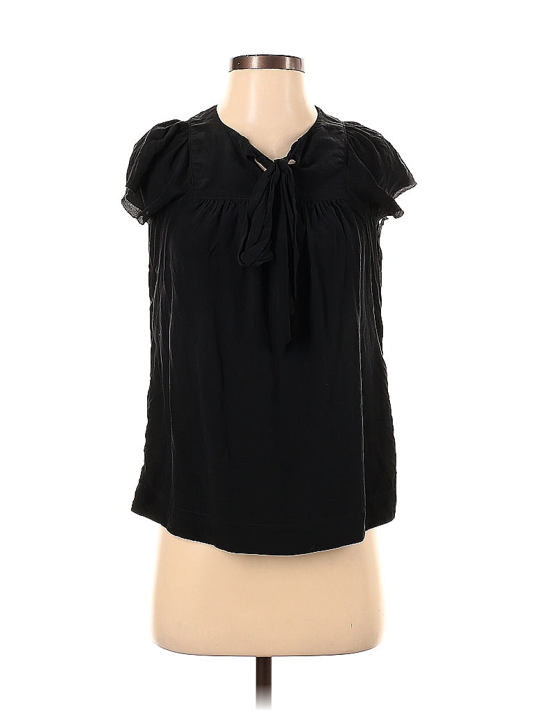 Banana Republic 100% Silk Black Short Sleeve Silk Top Size XS - photo 1