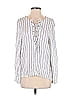 WAYF 100% Rayon Stripes White Long Sleeve Blouse Size S - photo 1