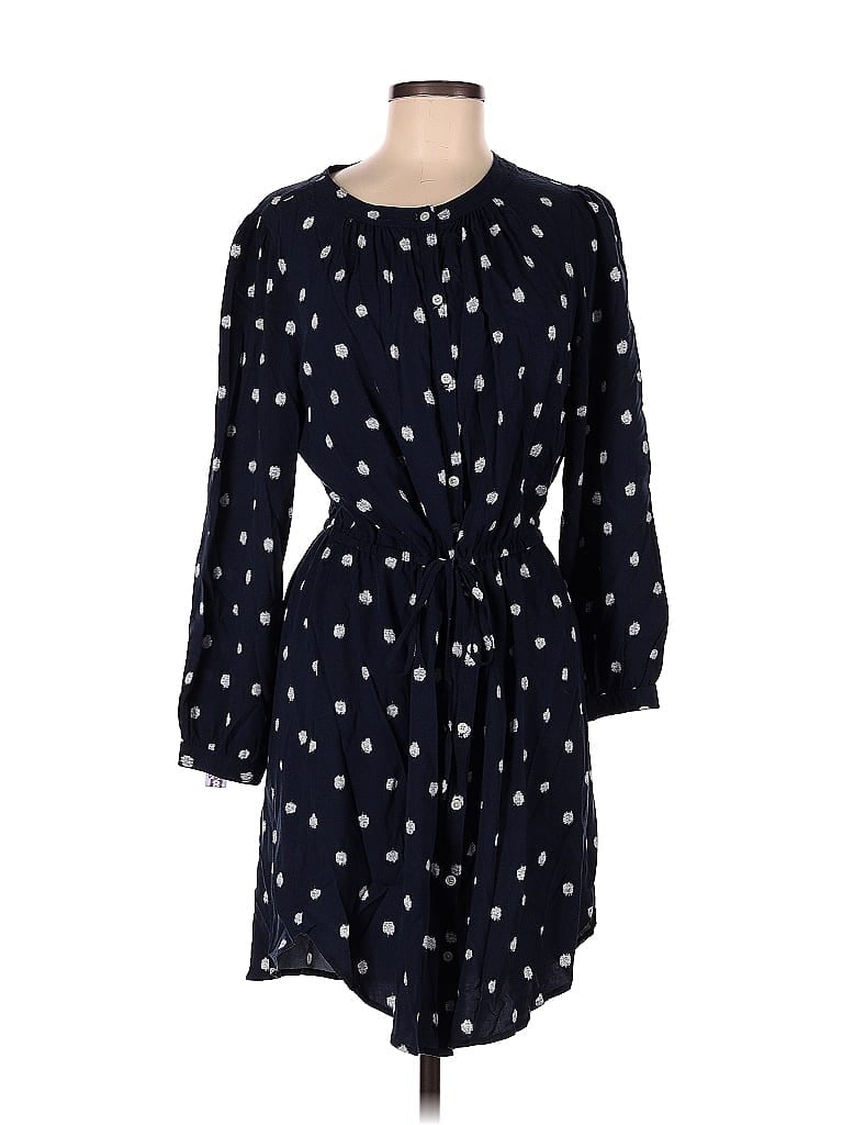 Ann Taylor LOFT 100% Rayon Stars Polka Dots Blue Casual Dress Size M - photo 1