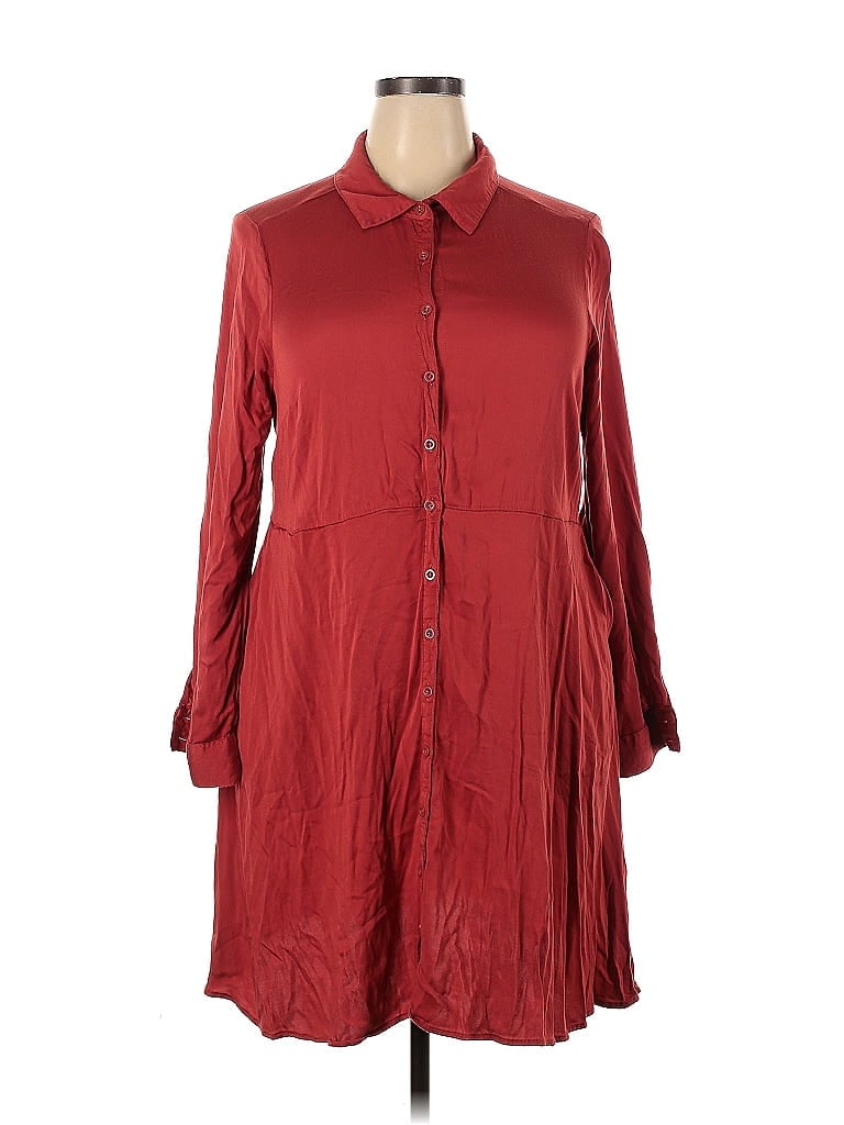 Torrid Burgundy Casual Dress Size 2X Plus (2) (Plus) - photo 1