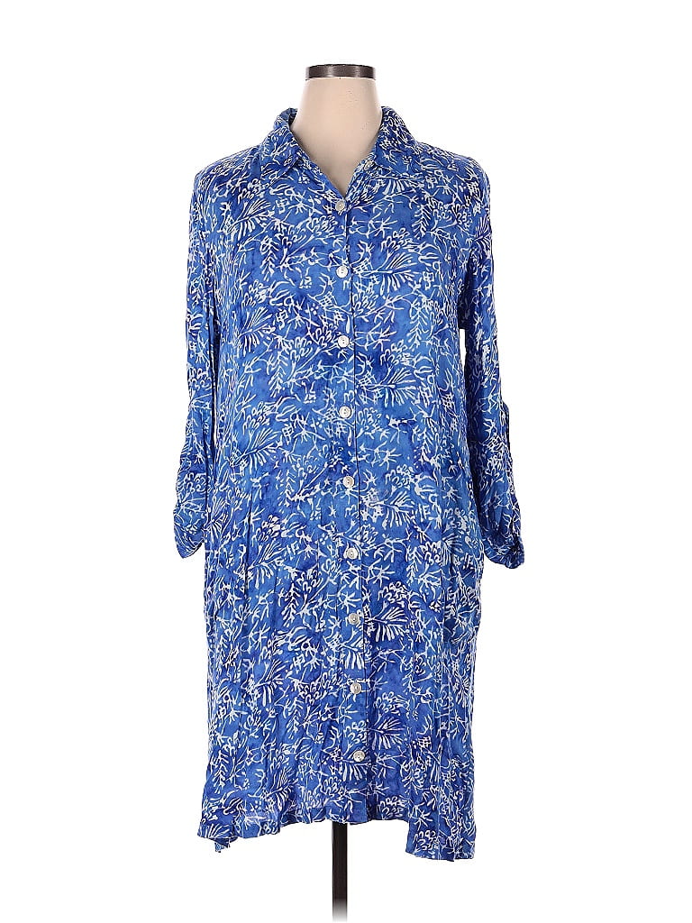 Soft Surroundings 100% Rayon Blue Casual Dress Size XL - photo 1