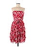 White House Black Market 100% Polyester Floral Motif Floral Pink Casual Dress Size 8 - photo 1