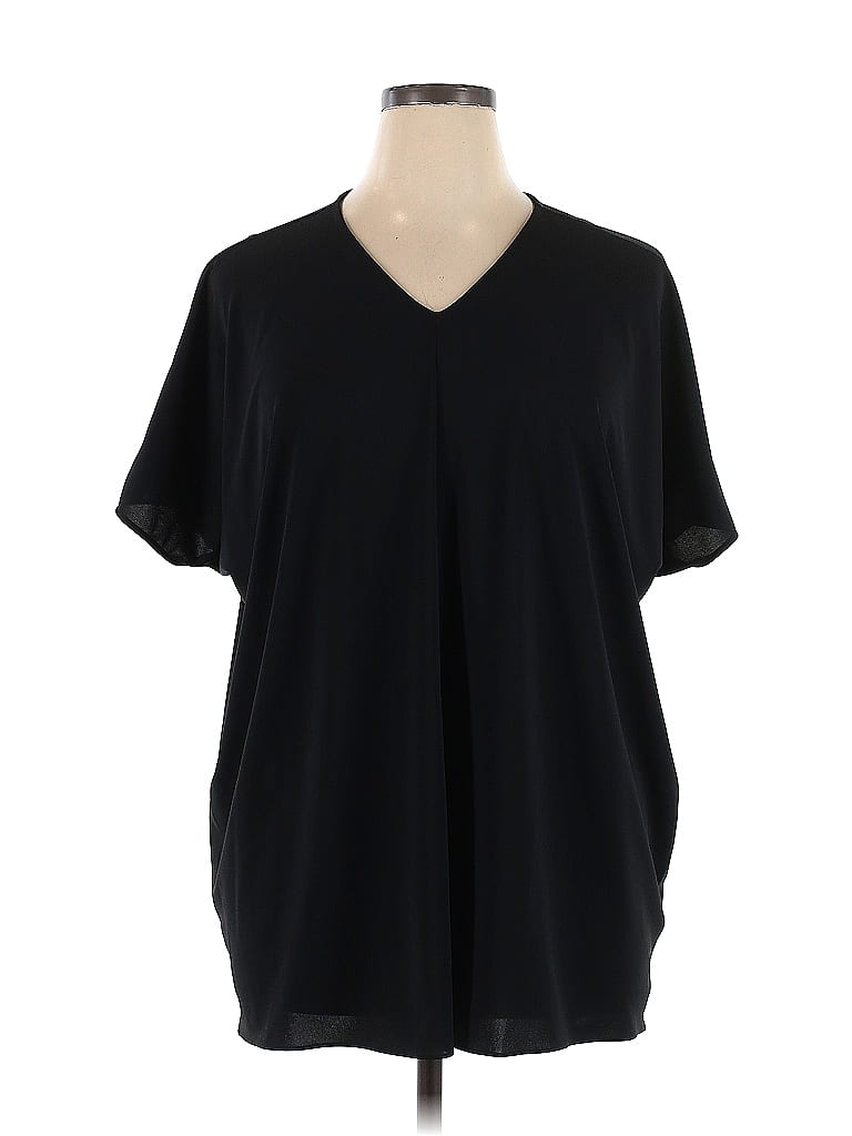 Uniqlo 100% Polyester Black Short Sleeve Top Size XL - photo 1