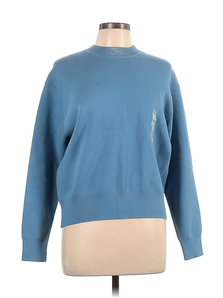 Uniqlo 100% Cotton Solid Blue Sweatshirt Size L - photo 1