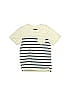 1901 100% Cotton Stripes Ivory Short Sleeve T-Shirt Size 6 - photo 1